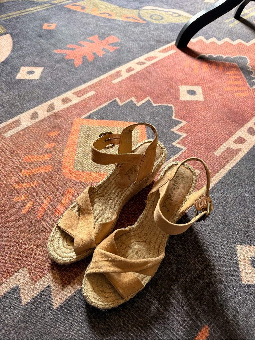 Splendid Tan Espadrille Wedge Sandals with Ankle Strap